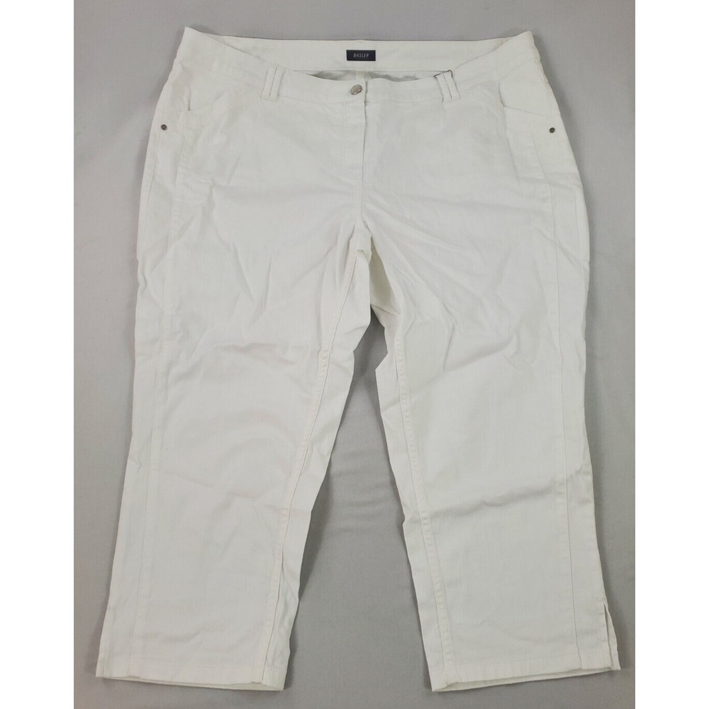 Basler Women White Melting Pot Cropped Skinny Jeans 2192400703 Size 52 US 24